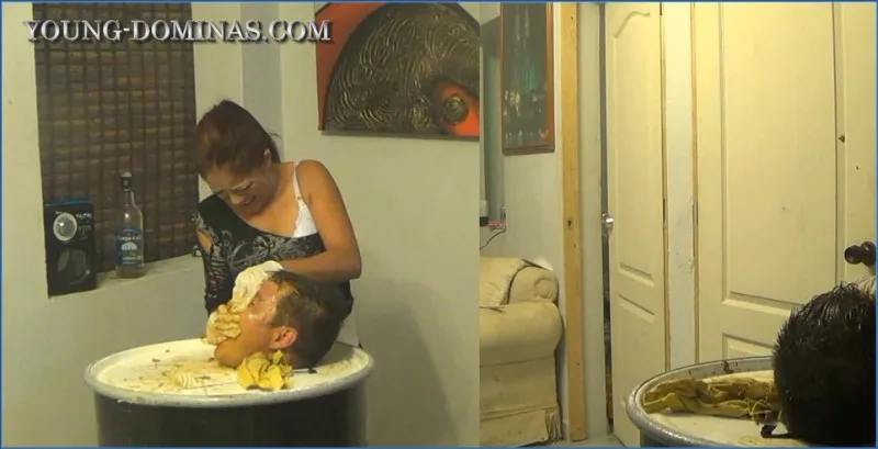 Man in Barrel until the Cries Part 5, Femdom, Shit Eating - scat porn video at ScatPuke.com