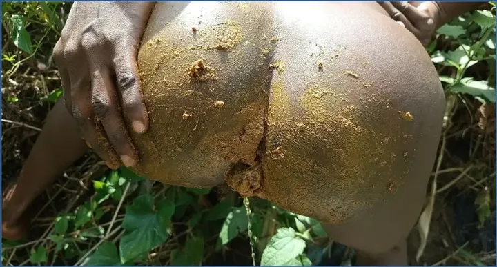 Pinky Prada in Outdoor Booty Shit Cream - Kaviar - scat porn video at ScatPuke.com