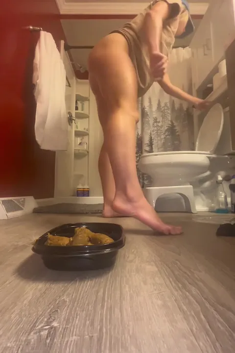 Scat Femdom Solo: Deep Impact's Teasing Shit Show for Her Kneeling - scat porn video at ScatPuke.com