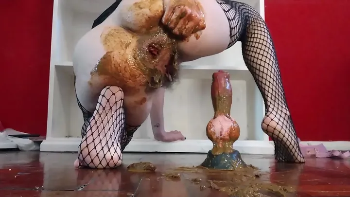 PiPayPipo Takes Charge with a Big Dildo and a Messy Scat Finish - scat porn video at ScatPuke.com